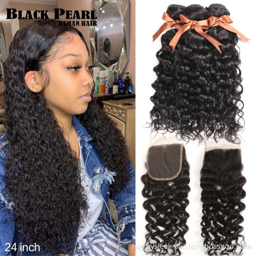 Rebecca Cheap Brazilian Remy VirginCuticle Aligned Frontal Closure Hair vendors 4x4 Water wave Swiss Lace Closure And Frontal